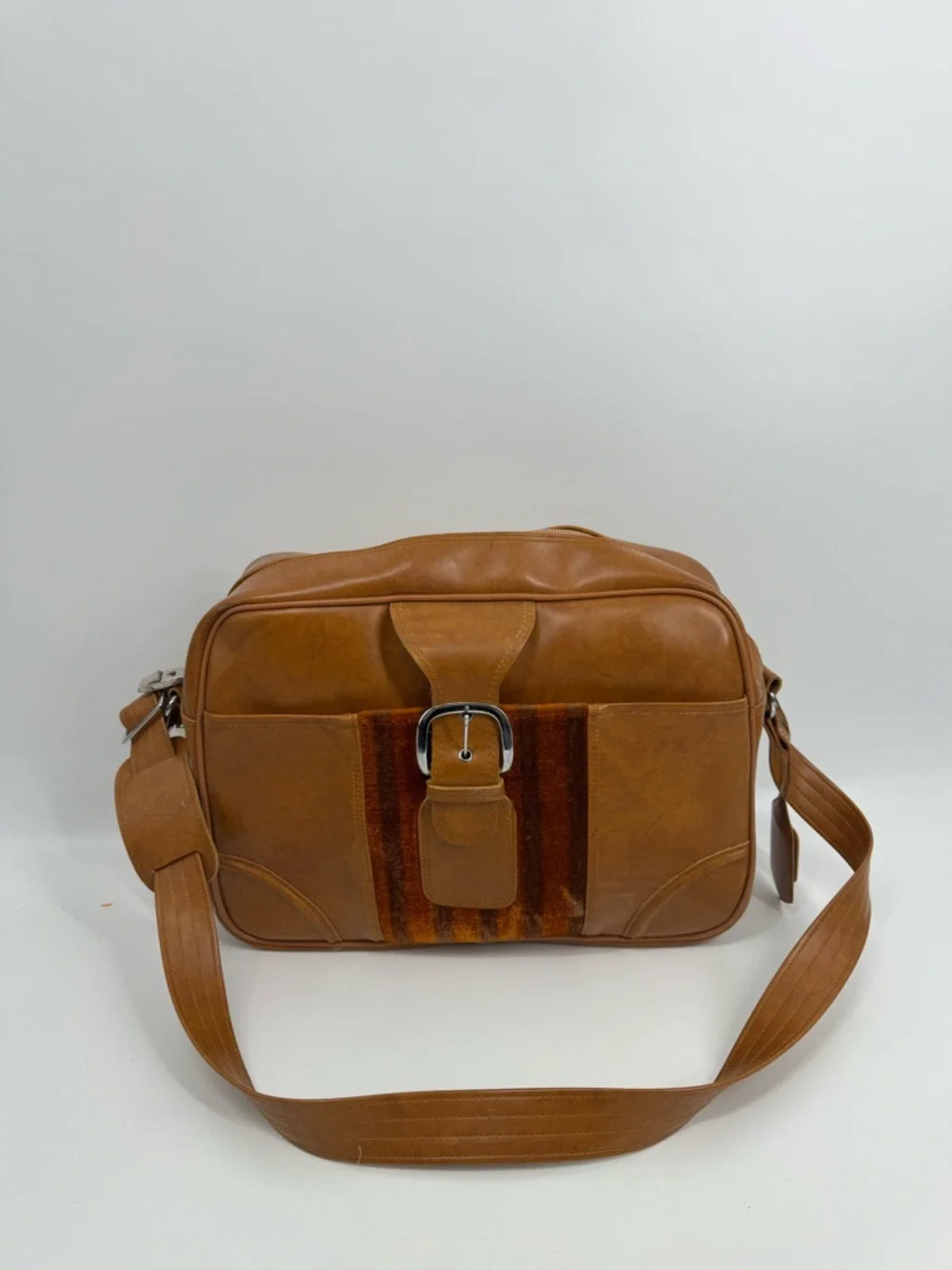 Vintage Style Brown Leather Crossbody Bag work bag Mens Neutral